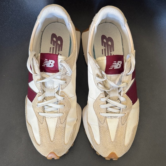 New Balance 327 Sneakers | Women's 9 | Cream & Burgundy | Pre-Owned Excellent - Picture 2 of 10